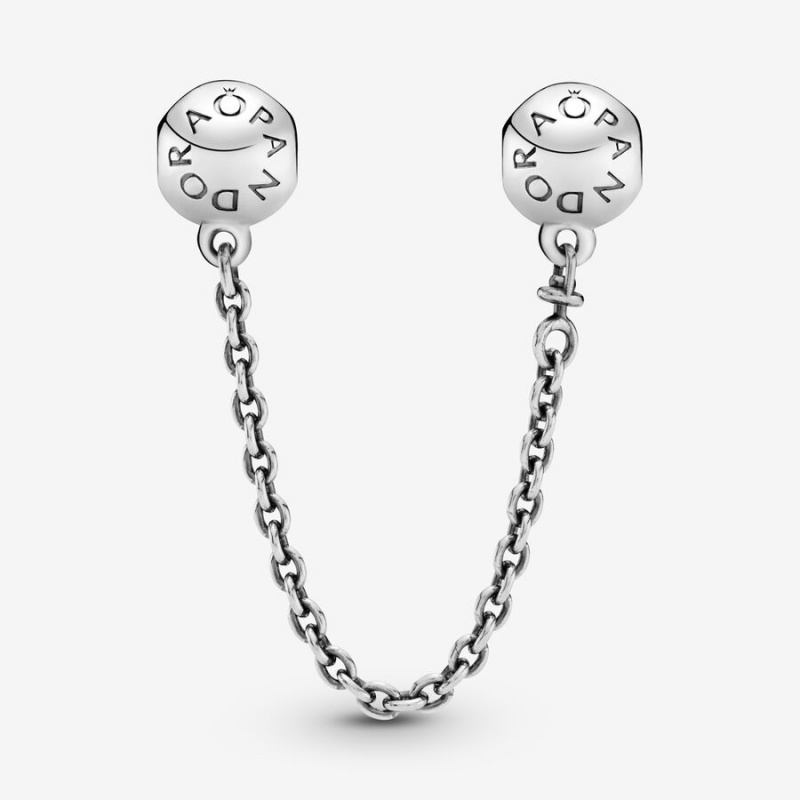 Pandora Logo Safety Chain Charm Sterling Silver | 489RKLZIM