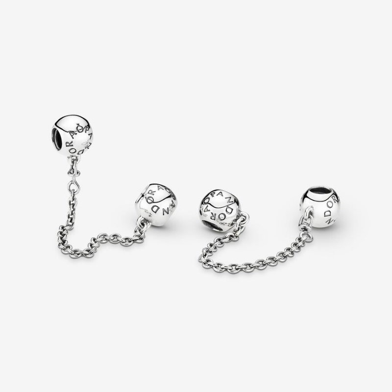 Pandora Logo Safety Chain Charm Sterling Silver | 489RKLZIM