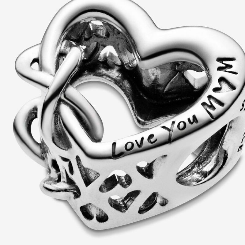 Pandora Love You Mum Infinity Heart Charm Sterling Silver | 758DAHGEN