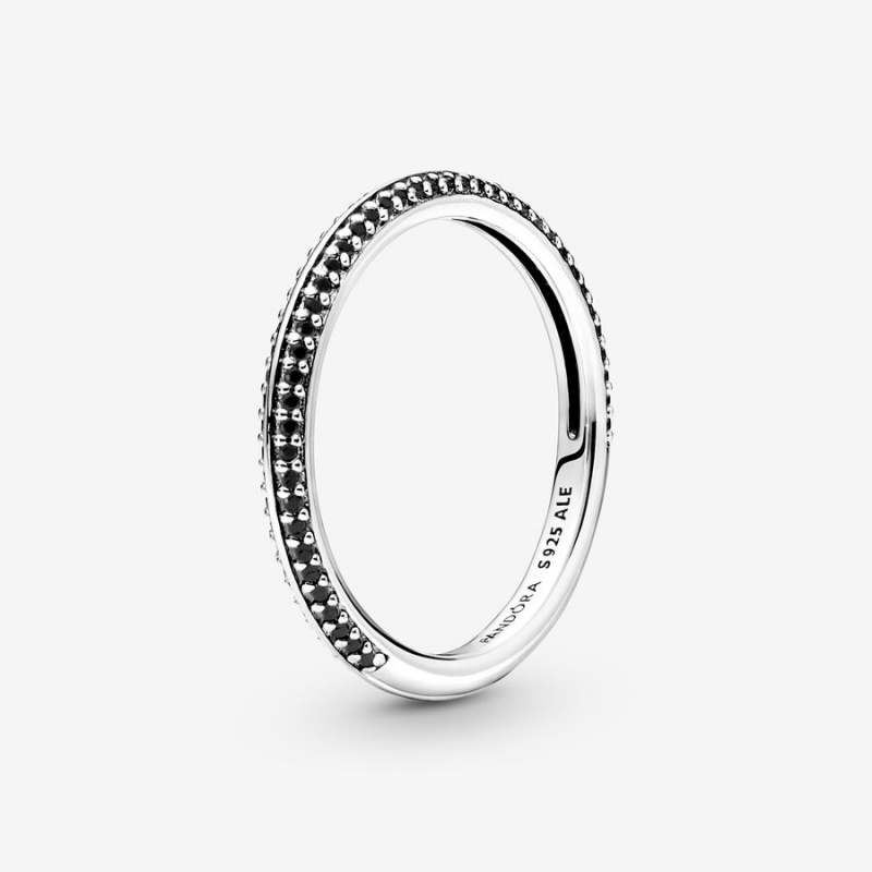 Pandora ME Black Pavé Ring Sterling Silver | 532BNQXKJ