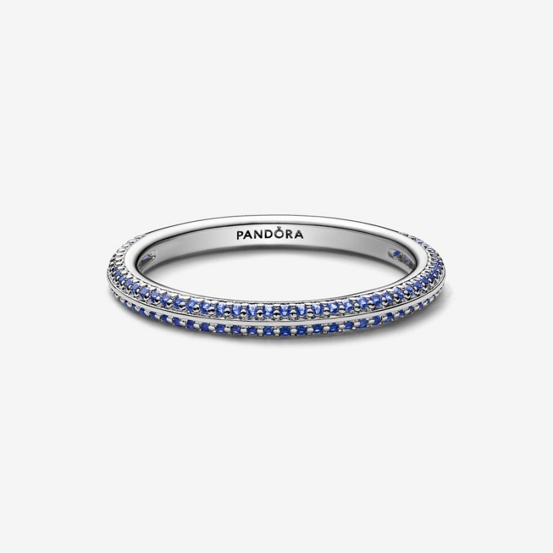 Pandora ME Blue Pavé Ring Sterling Silver | 274UKGSMI