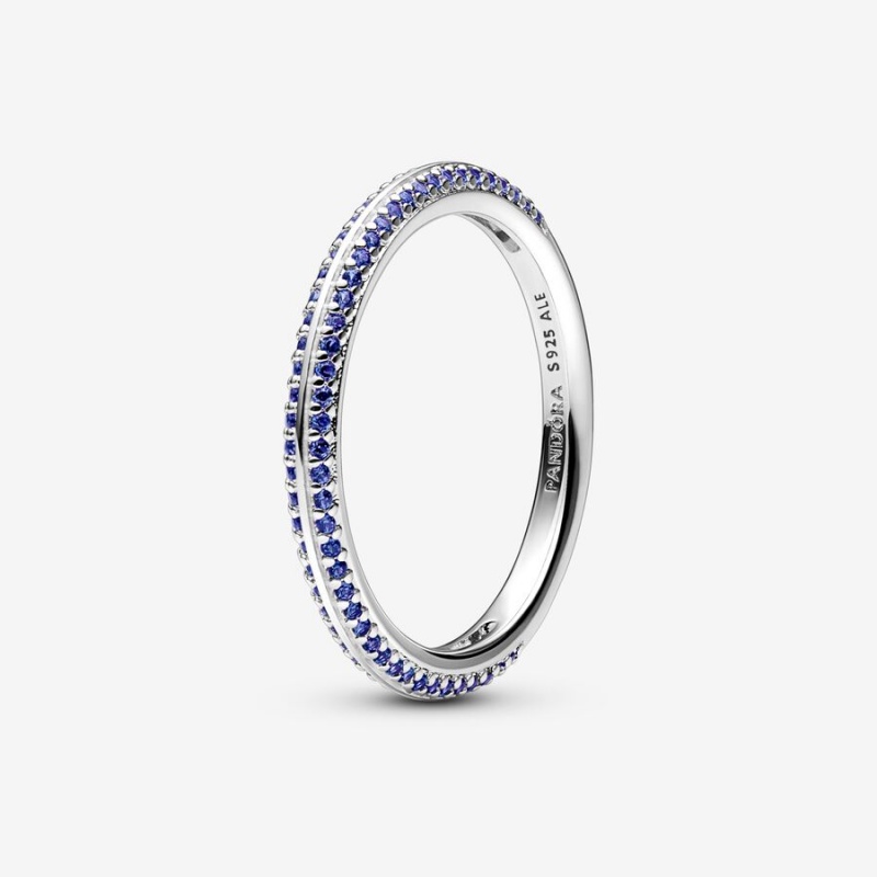 Pandora ME Blue Pavé Ring Sterling Silver | 274UKGSMI