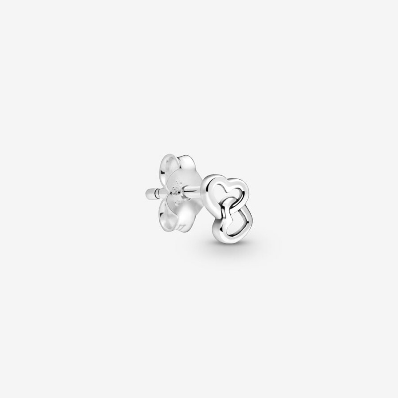 Pandora ME Chained Hearts Stud Earring Sterling Silver | 754QEJIOD