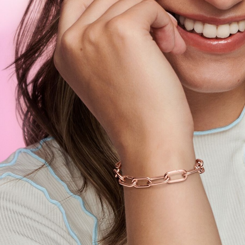 Pandora ME Link Chain Bracelet Rose Gold Plated | 864VBILFM