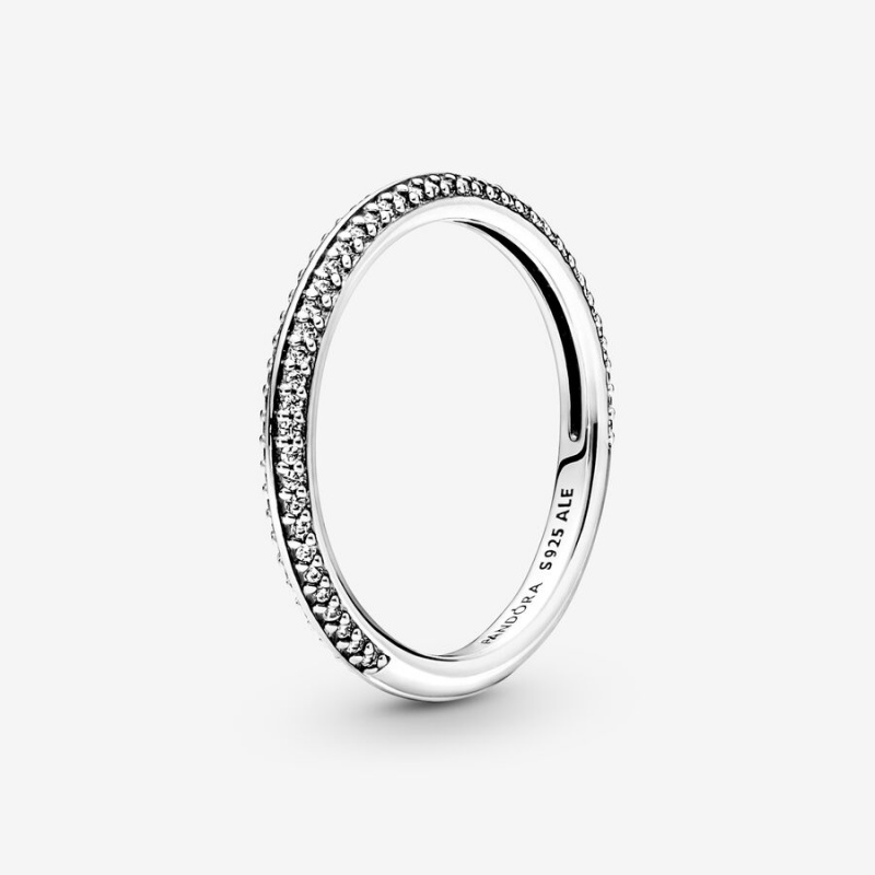 Pandora ME Pavé Sparkling Silver Base Ring Set | 031VXCFUL