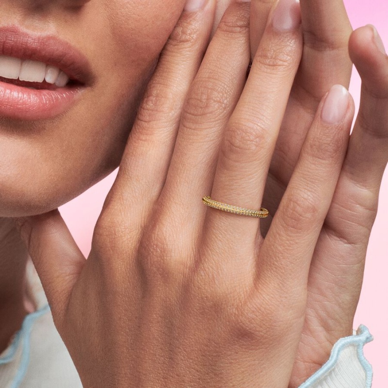 Pandora ME Pavé Ring Gold Plated | 762ZPFEAH