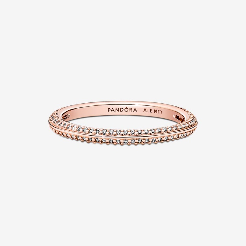 Pandora ME Pavé Ring Rose Gold Plated | 075OCWXQE