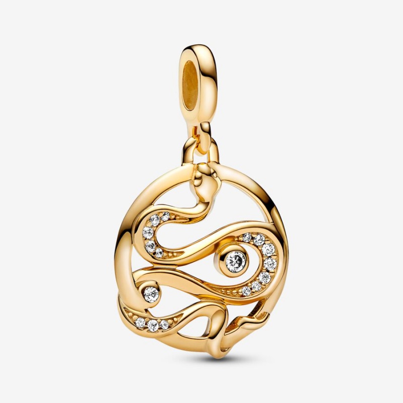 Pandora ME Pavé Snake Medallion Gold Plated | 607WTCHSR