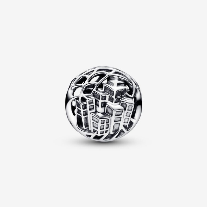 Pandora Marvel Spider-Man Soaring City Charm Sterling Silver | 176KJFHNG