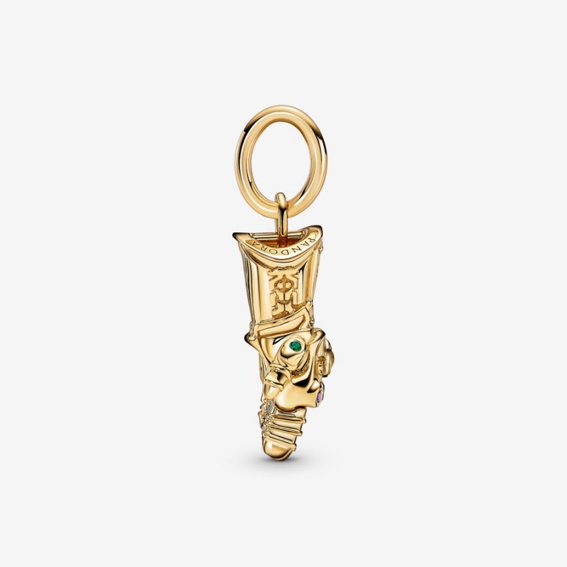 Pandora Marvel The Avengers Infinity Gauntlet Dangle Charm Gold Plated | 362NBTIKE