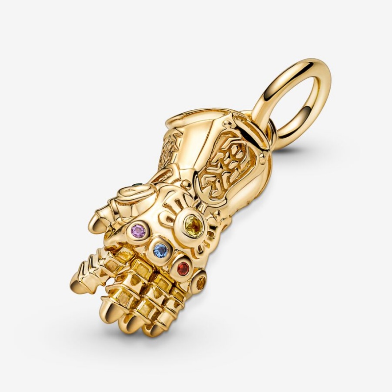 Pandora Marvel The Avengers Infinity Gauntlet Dangle Charm Gold Plated | 362NBTIKE