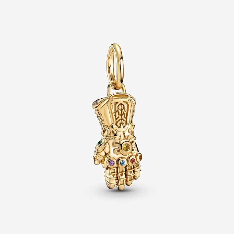 Pandora Marvel The Avengers Infinity Gauntlet Dangle Charm Gold Plated | 362NBTIKE