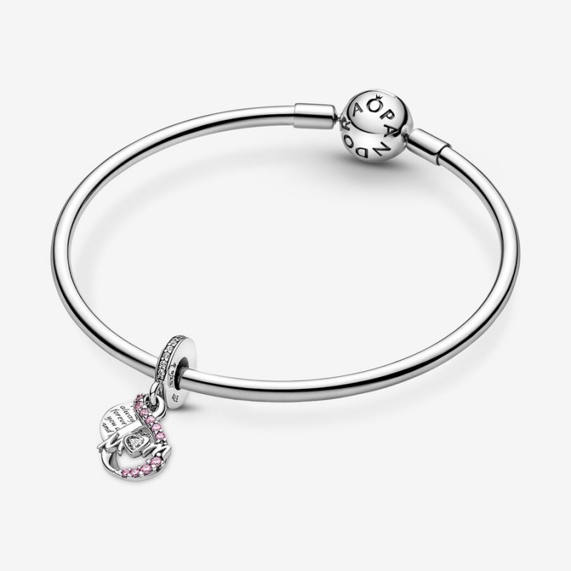 Pandora Mom Infinity Pavé Double Dangle Charm Sterling Silver | 173ACUYKX