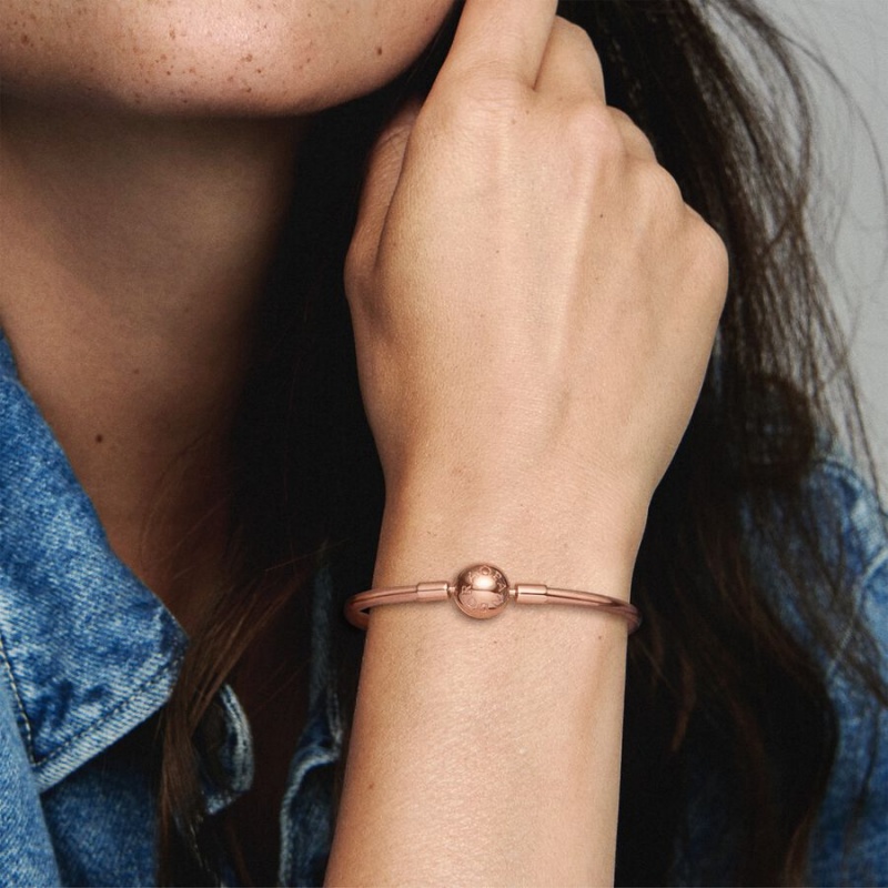 Pandora Moments Bangle Rose Gold Plated | 971ADYMQB