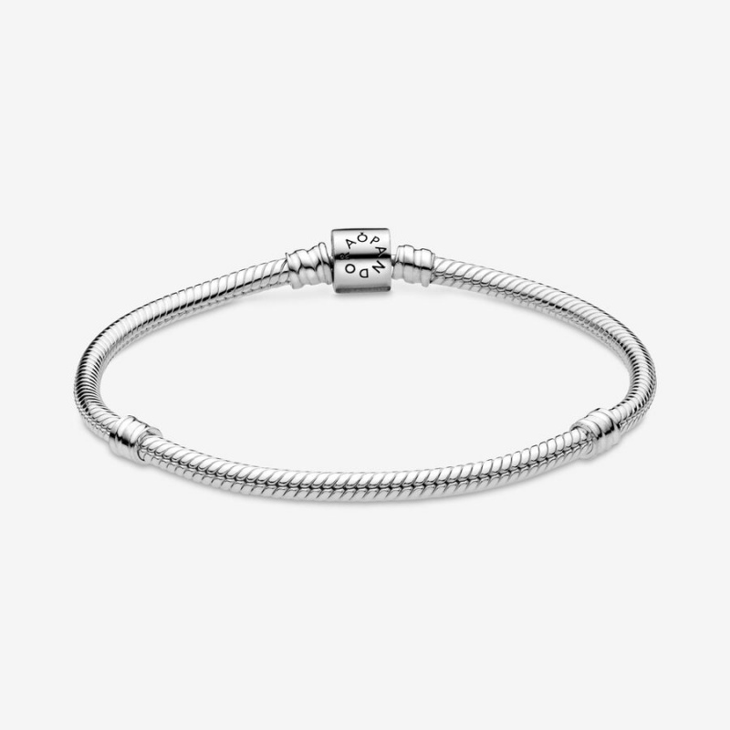 Pandora Moments Barrel Clasp Snake Chain Bracelet Sterling Silver | 946HMLUGS