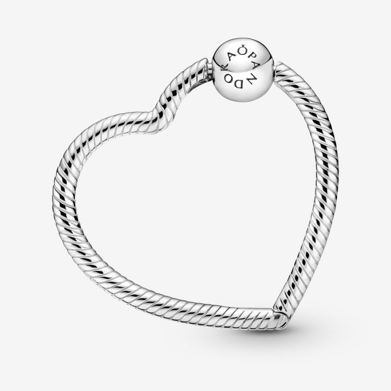 Pandora Moments Heart Charm Holder Sterling Silver | 721KBLAFZ