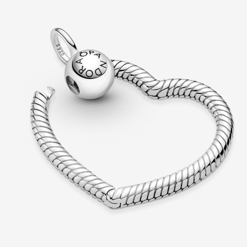 Pandora Moments Heart Charm Pendant Sterling Silver | 185ZEQNWJ