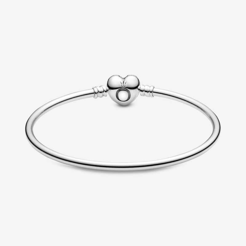 Pandora Moments Heart Clasp Bangle Sterling Silver | 410NPXVAY