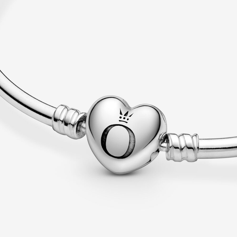 Pandora Moments Heart Clasp Bangle Sterling Silver | 410NPXVAY