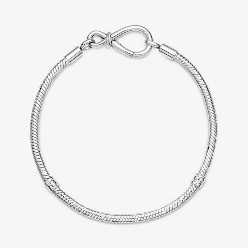 Pandora Moments Infinity Knot Snake Chain Bracelet Sterling Silver | 463BDQAHM