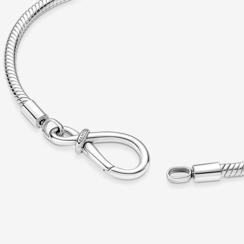 Pandora Moments Infinity Knot Snake Chain Bracelet Sterling Silver | 463BDQAHM