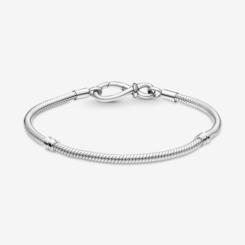 Pandora Moments Infinity Knot Snake Chain Bracelet Sterling Silver | 463BDQAHM