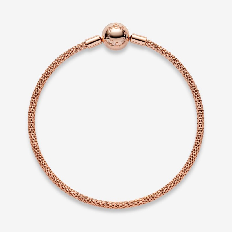 Pandora Moments Mesh Bracelet Rose Gold Plated | 638HYCATV