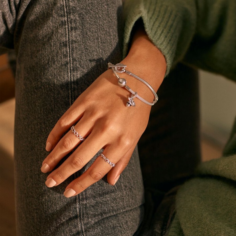 Pandora Moments Mesh Bracelet Sterling Silver | 321BAKZOQ