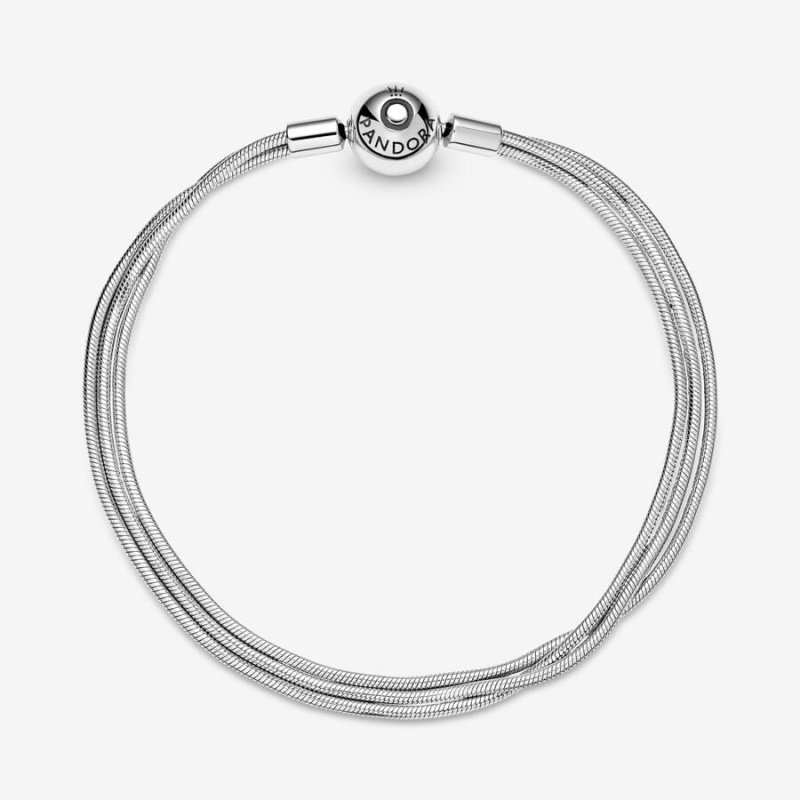 Pandora Moments Multi Snake Chain Bracelet Sterling Silver | 417YKZUCD