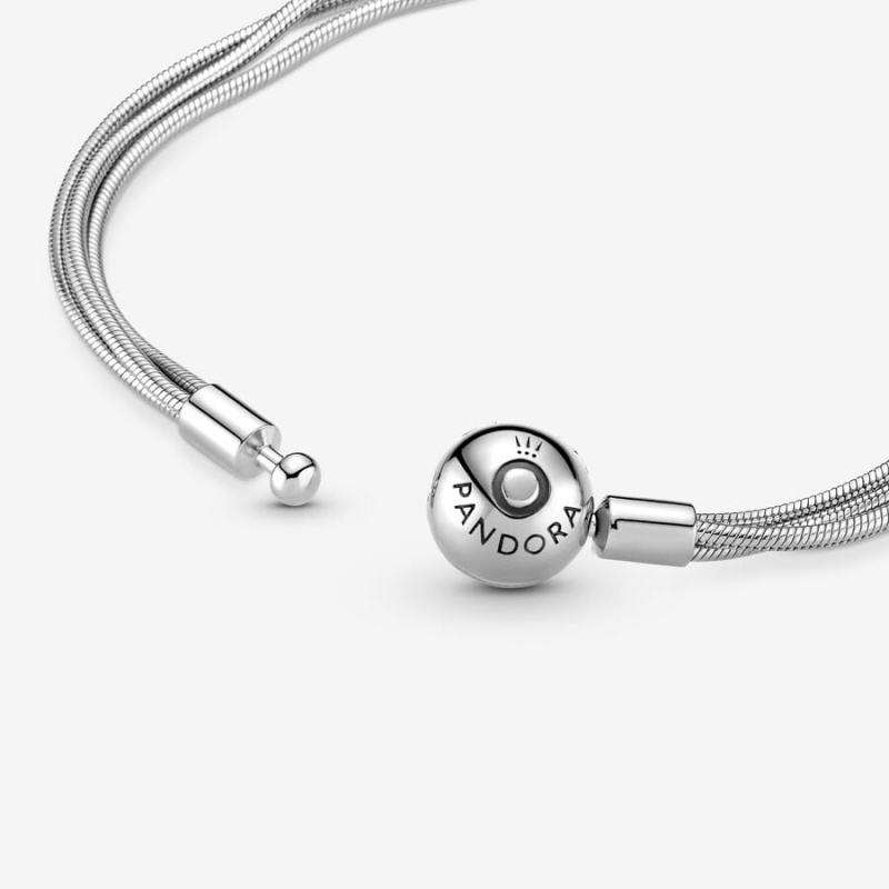 Pandora Moments Multi Snake Chain Bracelet Sterling Silver | 417YKZUCD