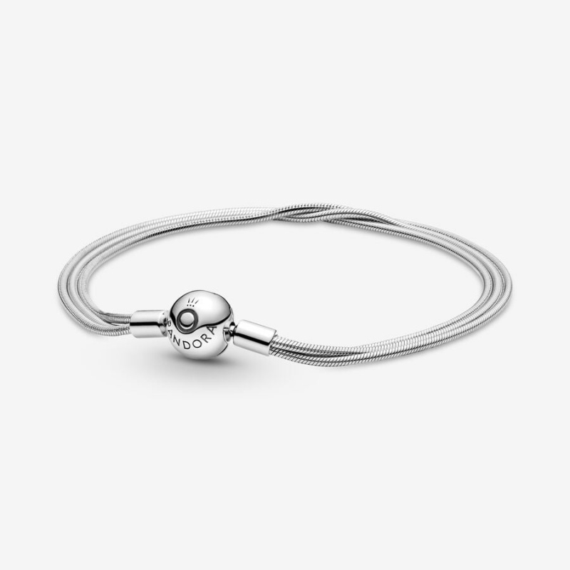 Pandora Moments Multi Snake Chain Bracelet Sterling Silver | 417YKZUCD