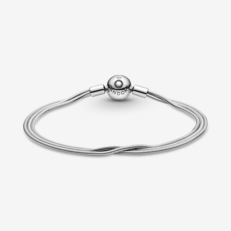 Pandora Moments Multi Snake Chain Bracelet Sterling Silver | 278ARLMFQ