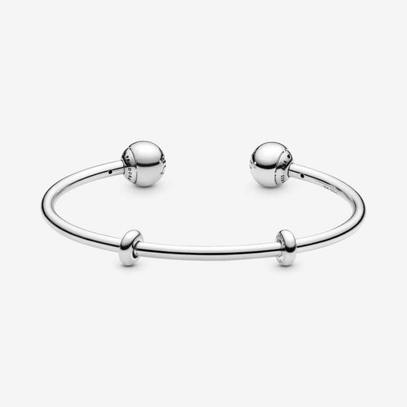 Pandora Moments Open Bangle Sterling Silver | 952ATQWFK