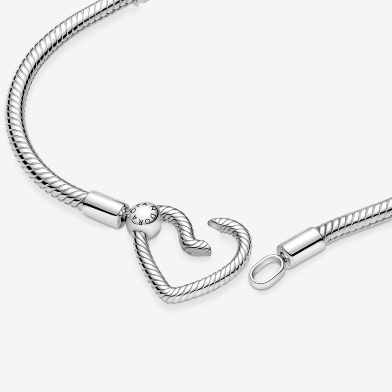 Pandora Moments Padlock & Heart Bracelet Gift Set Sterling Silver | 795BXRSNP