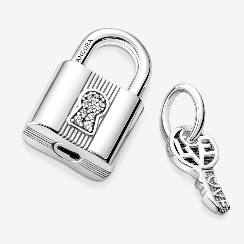 Pandora Moments Padlock & Heart Bracelet Gift Set Sterling Silver | 795BXRSNP