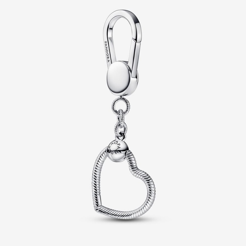 Pandora Moments Small Heart Bag Charm Holder Sterling Silver | 964RWIUSA