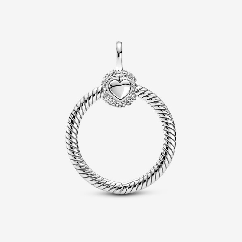 Pandora Moments Small Pavé O Pendant Sterling Silver | 194AEIWCY