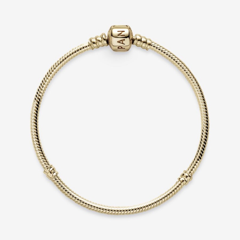 Pandora Moments Snake Chain Bracelet Gold | 184IECHYR