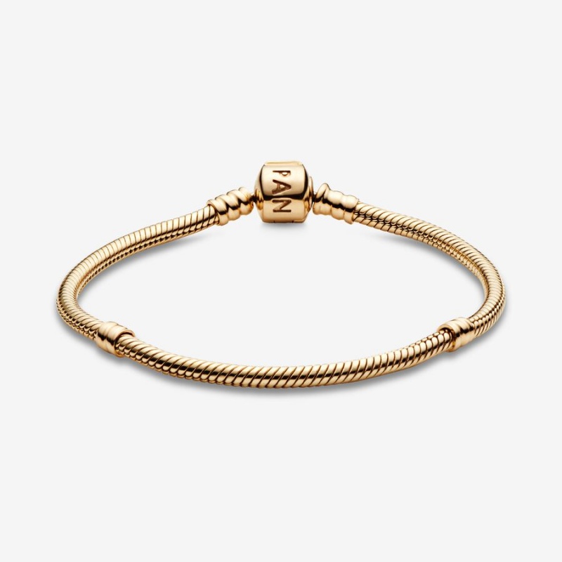 Pandora Moments Snake Chain Bracelet Gold | 184IECHYR