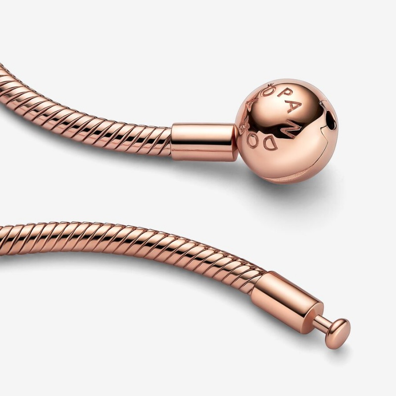 Pandora Moments Snake Chain Necklace Rose Gold Plated | 031GQKCTF