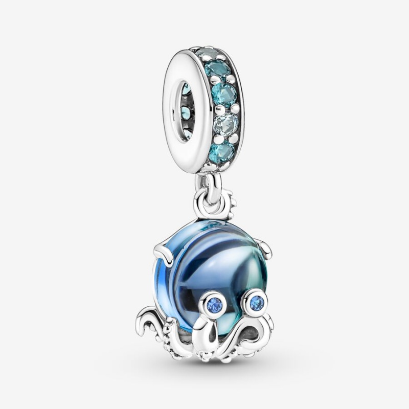 Pandora Murano Glass Cute Octopus Dangle Charm Sterling Silver | 890JBCMDK