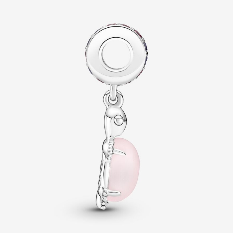 Pandora Murano Glass Pink Sea Turtle Dangle Charm Sterling Silver | 642XTMOFN