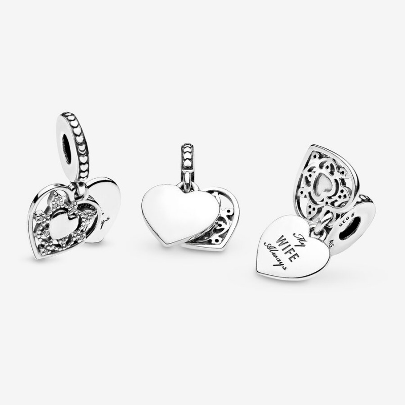 Pandora My Wife Always Heart Dangle Charm Sterling Silver | 240PJHWKF