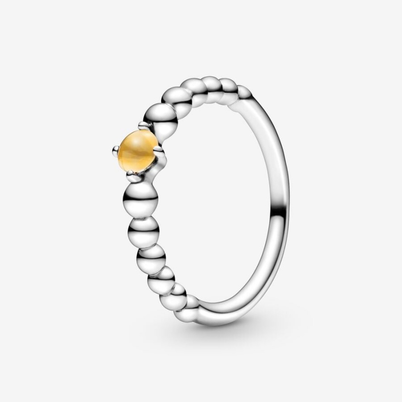 Pandora November Honey Beaded Ring Sterling Silver | 206EHPJIV