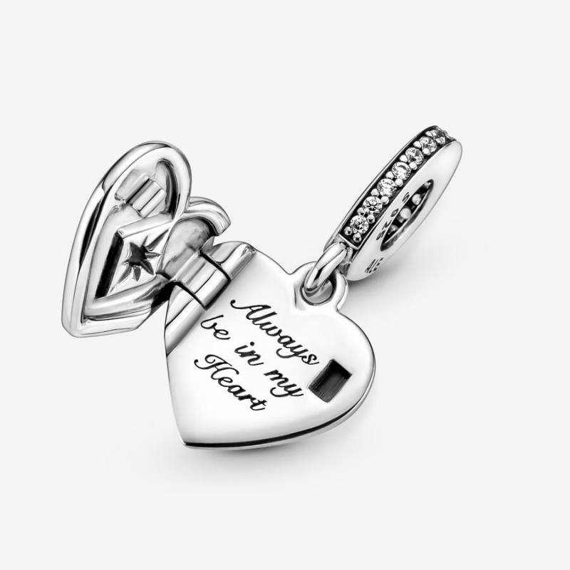 Pandora Openable Heart Locket Dangle Charm Sterling Silver | 916LDXVTY