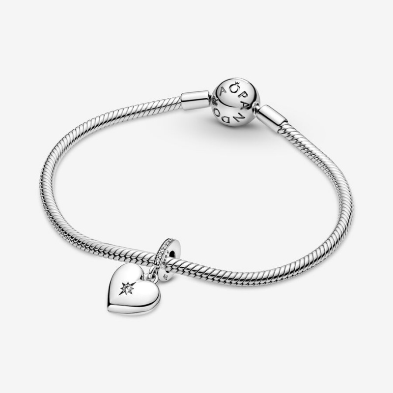 Pandora Openable Heart Locket Dangle Charm Sterling Silver | 916LDXVTY