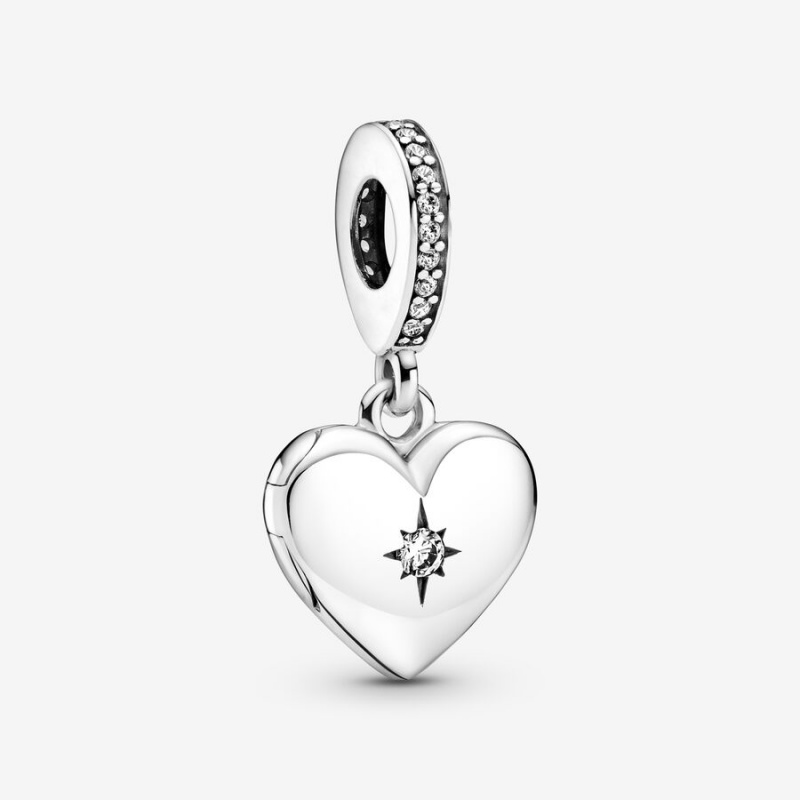 Pandora Openable Heart Locket Dangle Charm Sterling Silver | 916LDXVTY