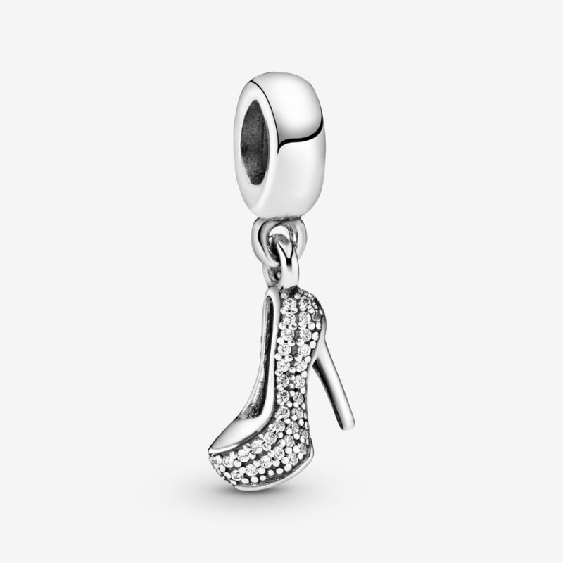 Pandora Pavé Stiletto Shoe Dangle Charm Sterling Silver | 391HKRJSG