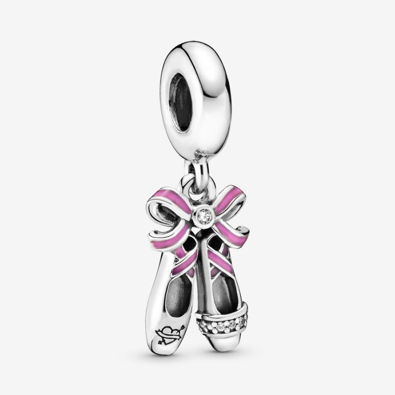 Pandora Pink Ballerina Shoes Dangle Charm Sterling Silver | 385CHPUBJ