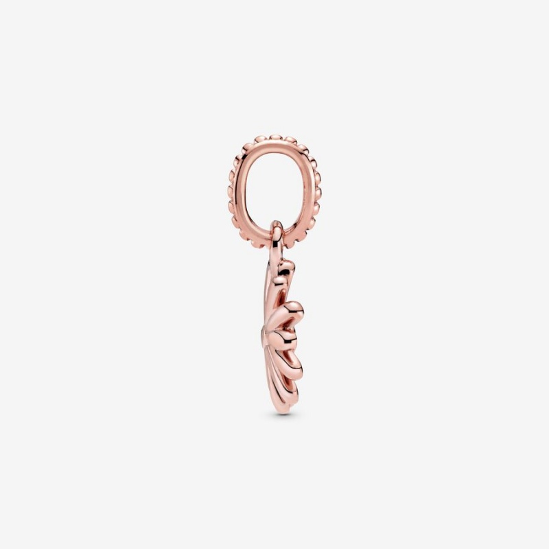 Pandora Pink Daisy Flower Dangle Charm Rose Gold Plated | 687QAEGWM